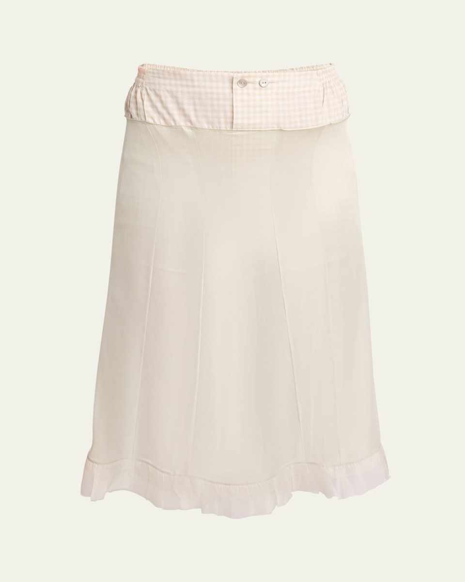 Check Hybrid Midi Skirt